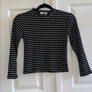 NWOT Black and White Striped Ribbed Shirt